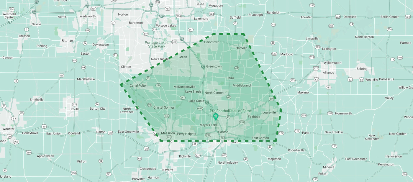 areas we serve map